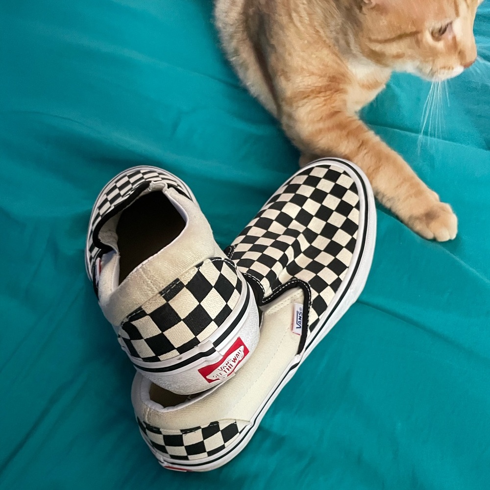 8.5 size Checkered Vans pro Slip on sneakers